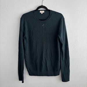 Club Monaco Men's 100% Merino Wool Crew Neck Blue/Green Sweater